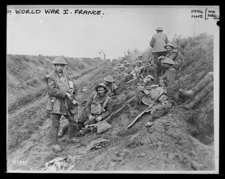 Image: The last New Zealand front line before Le Quesnoy, France, shortly before the Armistice