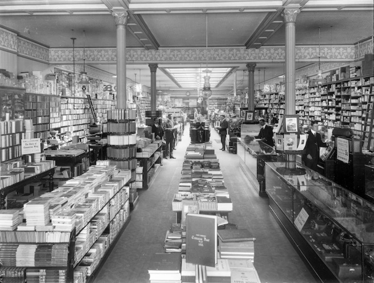 Image: Interior of Whitcombe and Tombs bookshop, Christchurch
