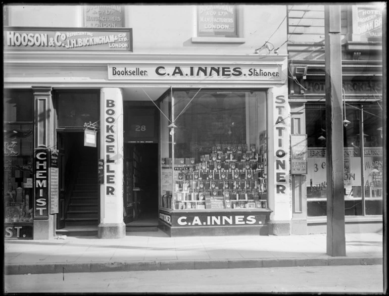 Image: C A Innes bookseller and stationer store, Christchurch