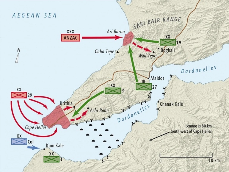 Image: Gallipoli invasion map