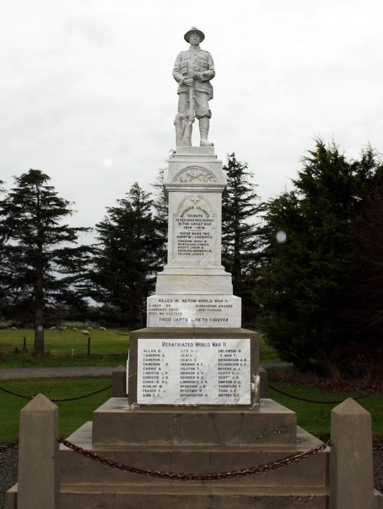 Image: Mataura Island war memorial