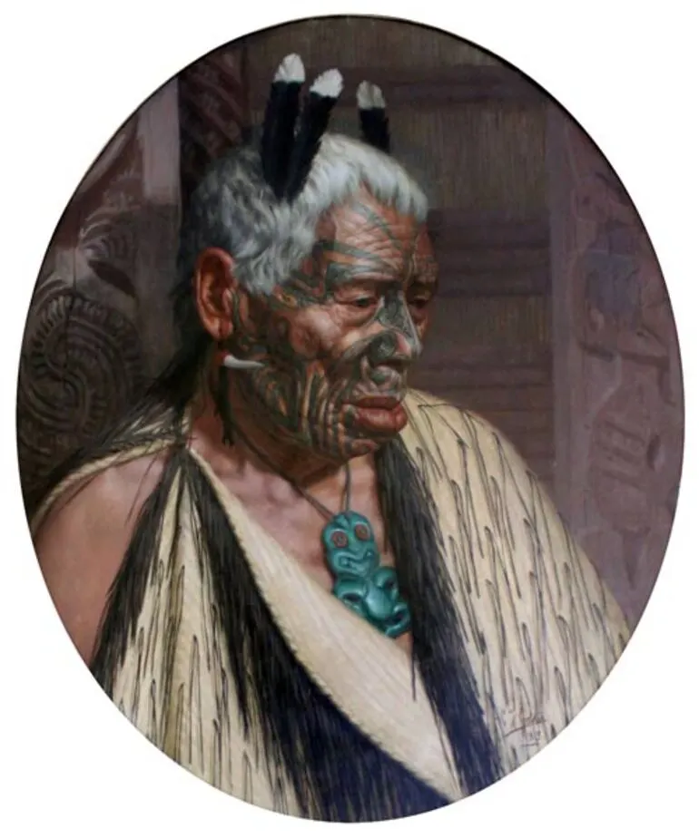 Image: 'The last of the cannibals: Tumai Tawhiti', by Charles Goldie