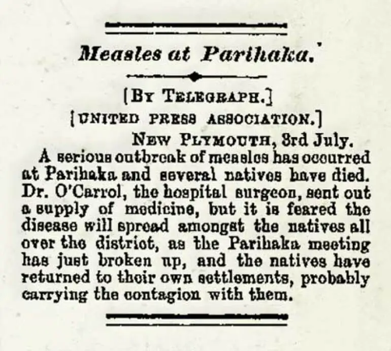 Image: Measles at Parihaka