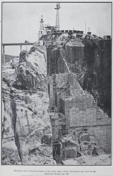 Image: Hydro-electricity works on the Waikato River in Arapuni Gorge