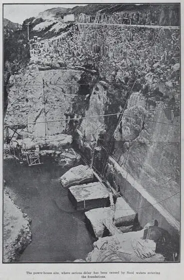 Image: Hydro-electricity works on the Waikato River in Arapuni Gorge
