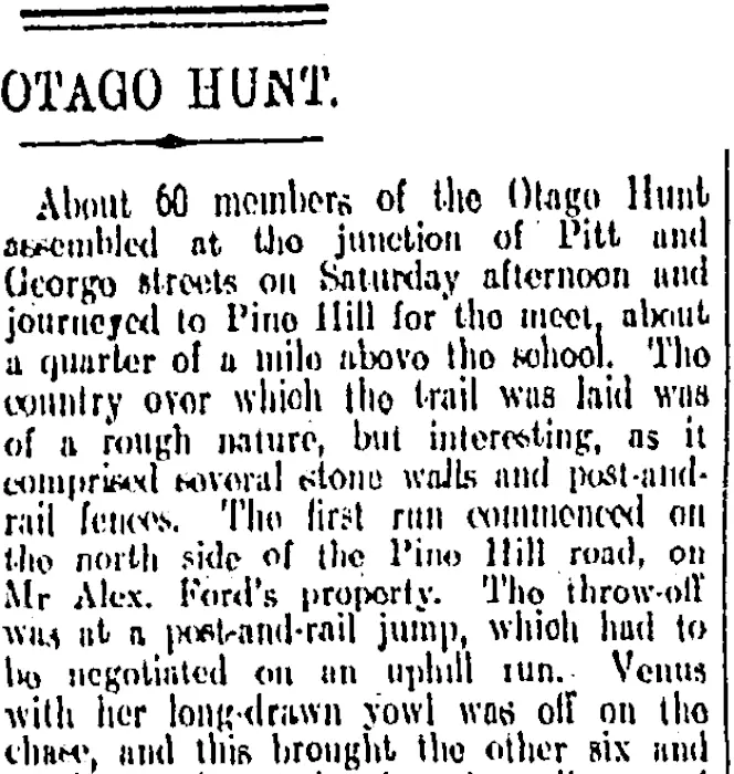 Otago Hunt Otago Daily Times 13 5 1 Items National Library Of New Zealand National