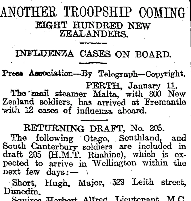 Another Troopship Coming Otago Daily Items National Library Of New Zealand National