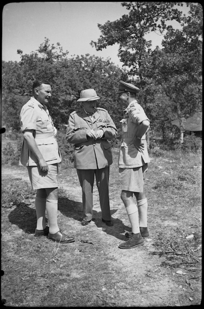 Winston Churchill visiting New Zealand Division Photograph taken