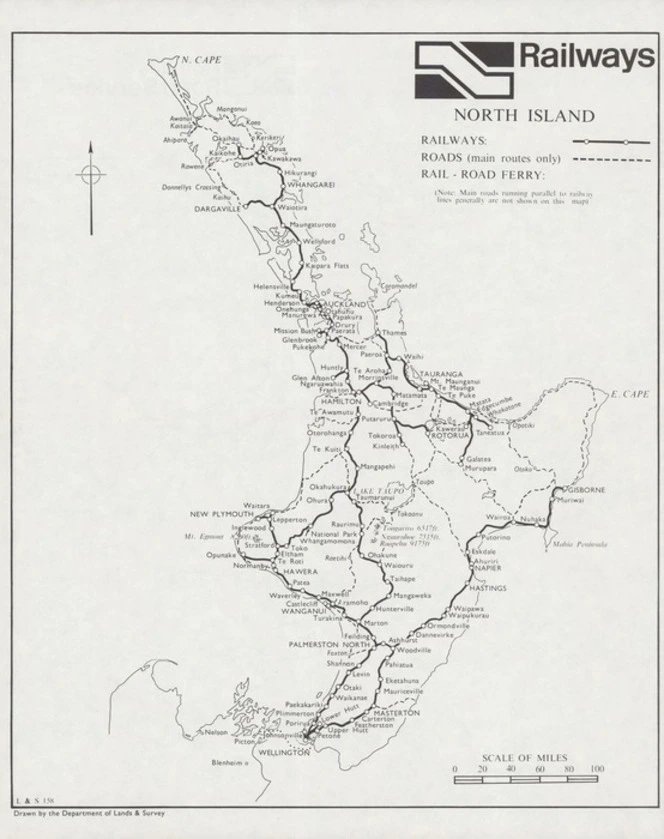 New Zealand Railway system North Island. Items National