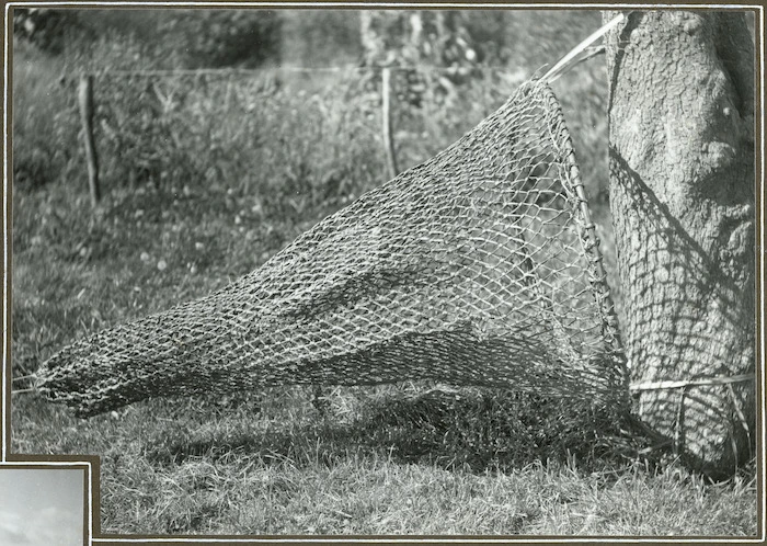 Maori fishing net to be used with a h, Items, National Library of New  Zealand