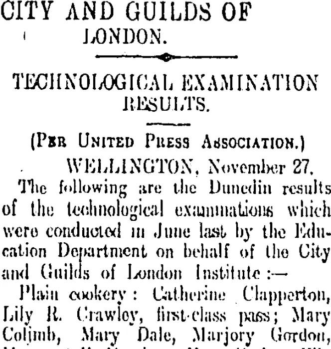 CITY AND GUILDS OF LONDON. (Otago Dai... | Items | National Library of ...