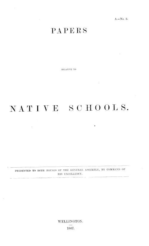 PAPERS RELATIVE TO NATIVE SCHOOLS.