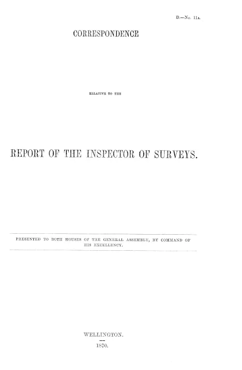 CORRESPONDENCE RELATIVES TO THE REPORT OF THE INSPECTOR OF SURVEYS.