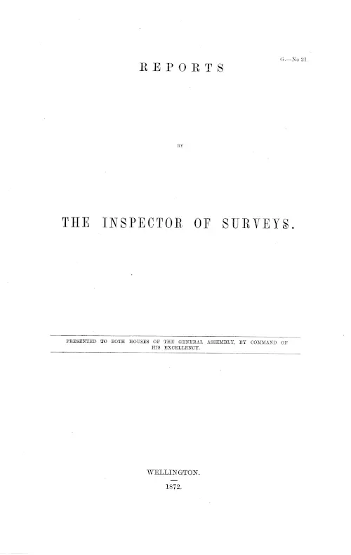 REPORTS BY THE INSPECTOR OF SURVEYS.
