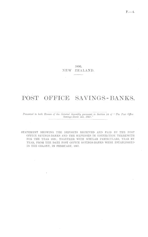 POST OFFICE SAVINGS-BANKS.