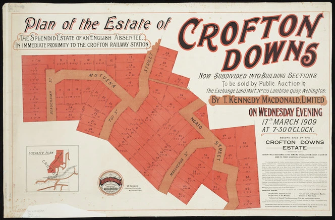 Plan of the estate of Crofton Downs [cartographic material] / W. Loudon, surveyor.