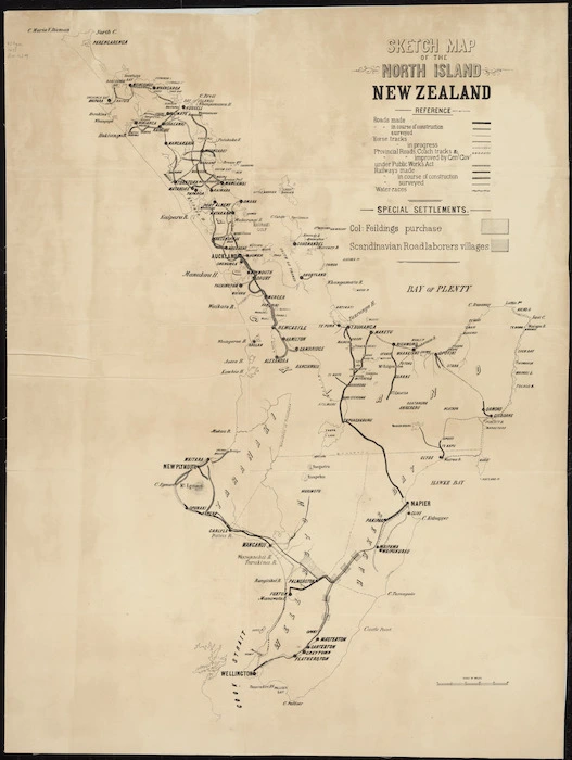 Sketch map of the North Island, New Zealand [cartographic material] ; Sketch map of the Middle Island of New Zealand.