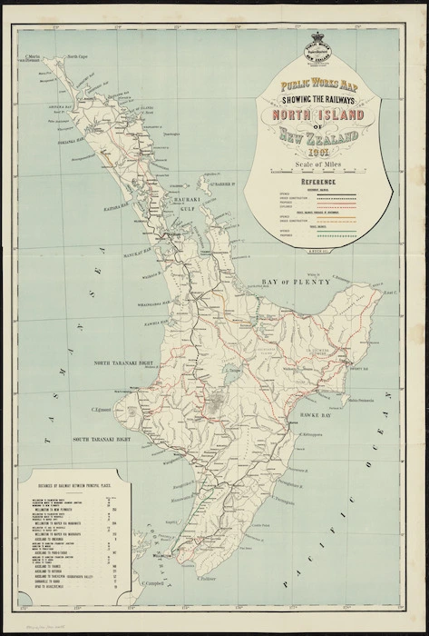 Public Works map showing the railways North Island of New Zealand 1901 [cartographic material] / A. Koch, del.