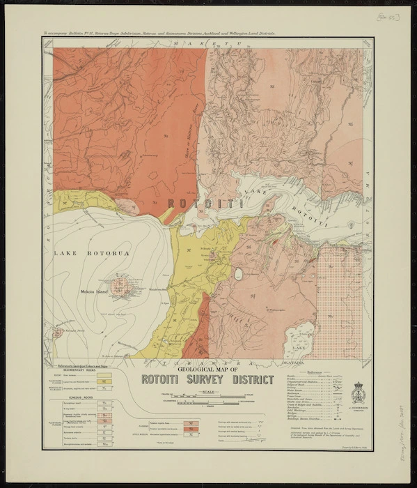 Geological map of Rotoiti survey district [cartographic material] / drawn by G.E. Harris.