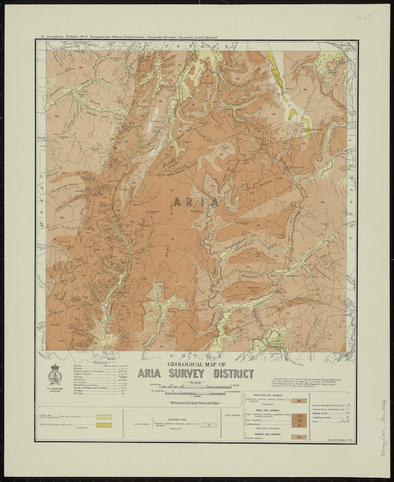 Geological map of Aria Survey District [cartographic material] / drawn by G.E. Harris.