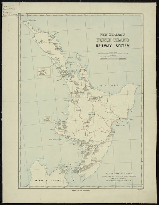 New Zealand North Island railway system [cartographic material] ; New Zealand Middle Island railway system.