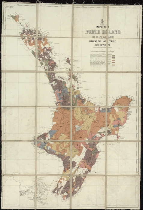 Map of the North Island, New Zealand, shewing the land tenure, June 30th 1879 [cartographic material].