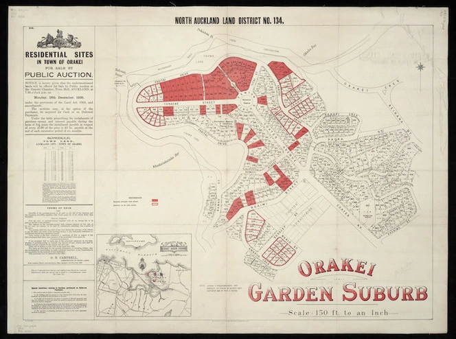 North Auckland land district. No. 134, Orakei, garden suburb [cartographic material].