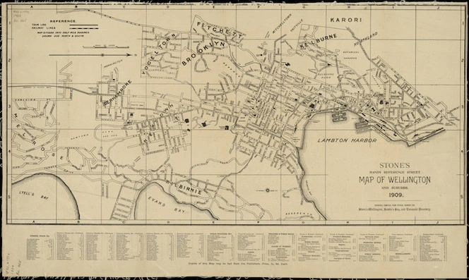 Handy reference street map of Wellington and suburbs, 1909 [cartographic material.