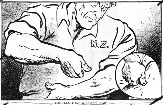 Minhinnick, Gordon Edward George (Sir), 1902-1992 :The flea that wouldn't jump. [Auckland herald, 20 September 1950].