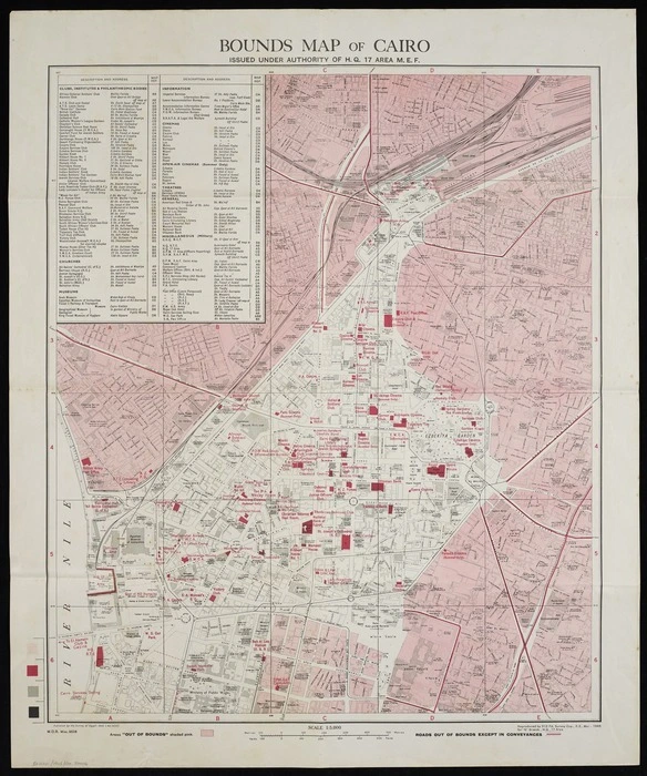 Bounds map of Cairo [cartographic material] / issued under authority of H.Q. 17 area M.E.F.
