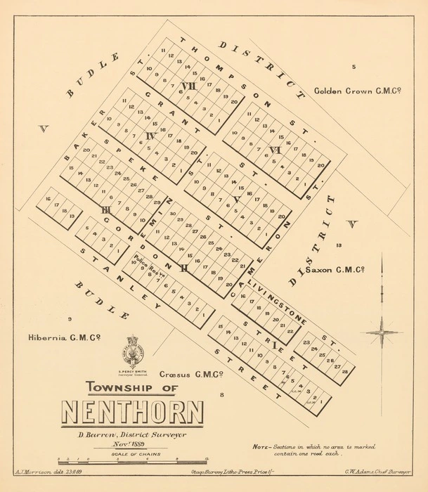 Township of Nenthorn [electronic resource] / D. Barron, district surveyor ; A.J. Morrison, delt.