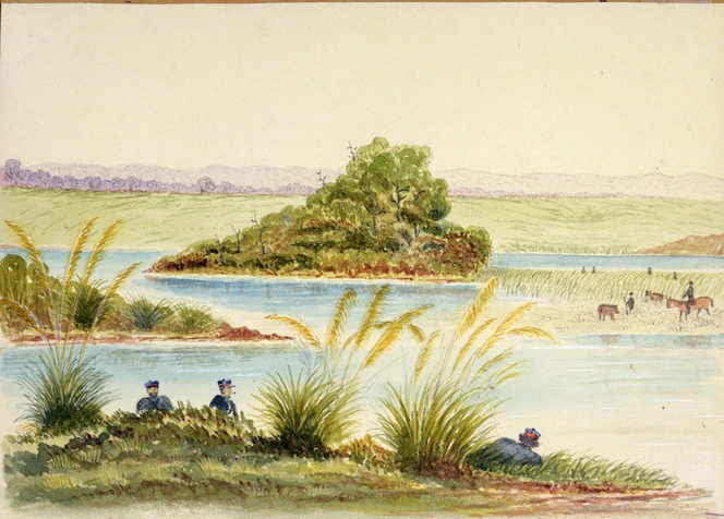 Hamley, Joseph Osbertus, 1820-1911 :Near Nukumaru. [January 1865?]