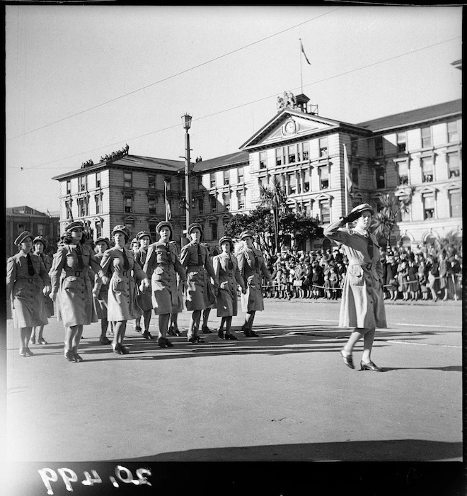 Women's War Service Auxiliary on parade, Wellington