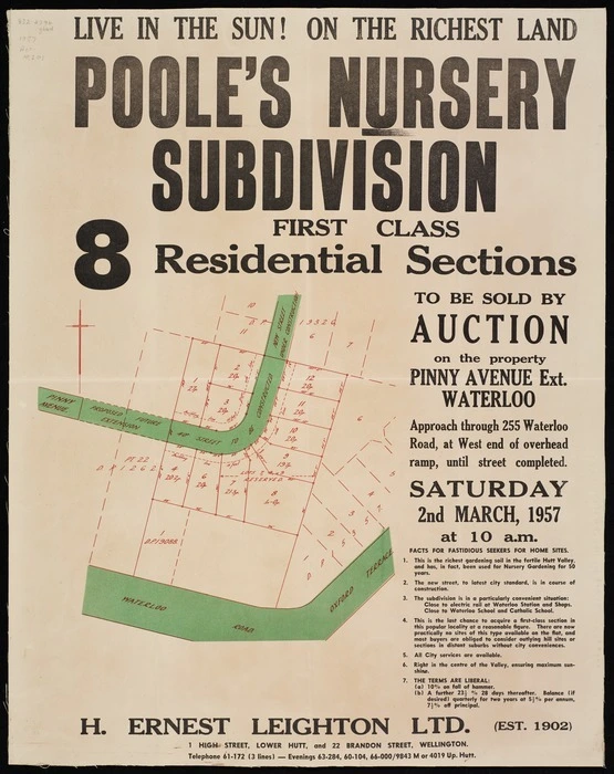 Poole's nursery subdivision : 8 first class residential sections.