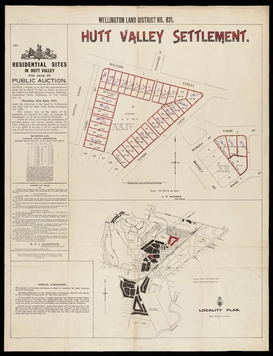 Wellington land district. No. 831, Hutt Valley settlement.