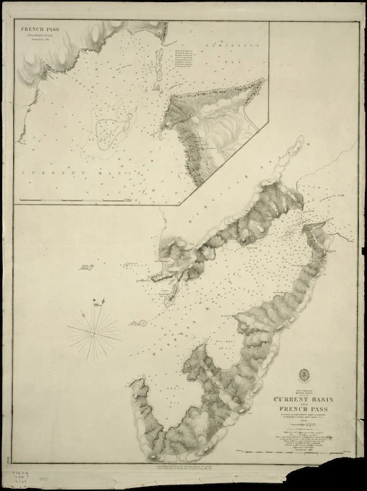 Current Basin and French Pass [cartographic material] / surveyed by B. Drury ... [et al.], 1854.