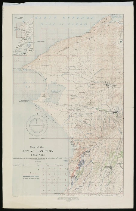 Map of the ANZAC position, Gallipoli : to illustrate Sir Ian Hamilton's despatch of December 11th., 1915