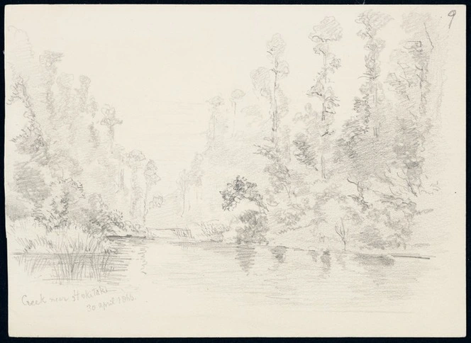 [Chevalier, Nicholas] 1828-1902 :Creek near Hokitiki April 30th 1866