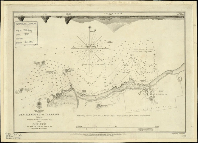 New Plymouth or Taranaki road [cartographic material] / surveyed by J.L. Stokes ... 1849.