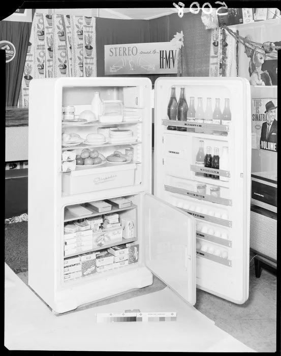 'Dual temp' refrigerator with doors open