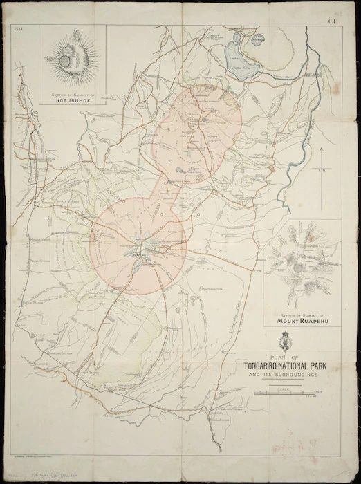 Plan of Tongariro National Park and its surroundings [cartographic material].