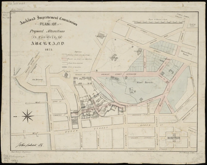 Plan of proposed alterations in the city of Auckland [cartographic material] / Chas. Palmer, delt.