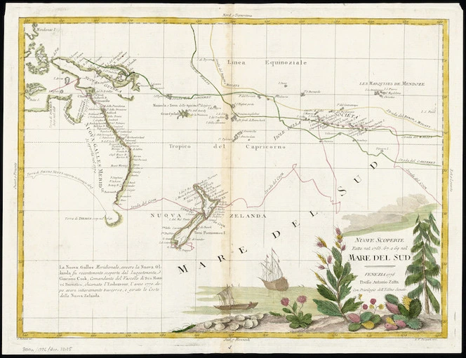 Nuove Scoperte [cartographic material] : fatte nel 1765, 67 e 69 nel : mare del sud / G. Zuliani scl ; G. V. Pasquali, scri.