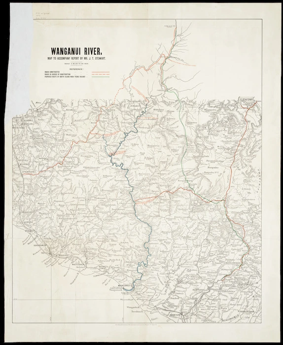 Wanganui River [cartographic material] : map to accompany report by Mr. J.T. Stewart.