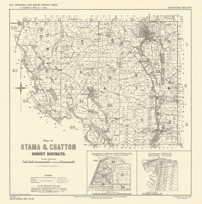 Plan Of Otama Chatton Survey Distri Items National Library Of New Zealand National Library Of New Zealand