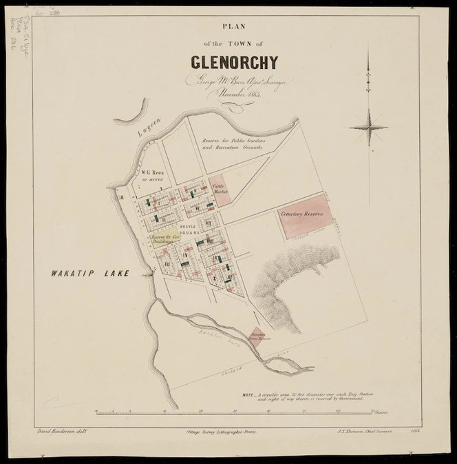 Plan of the town of Glenorchy [cartographic material] / George M. Barr, assist. surveyor, November 1864 ; David Henderson, delt.