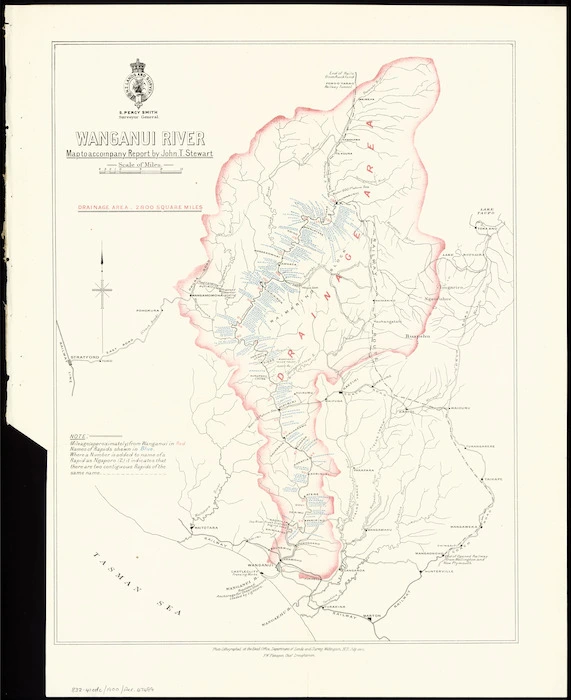 Wanganui River [cartographic material] : map to accompany report by John T. Stewart.