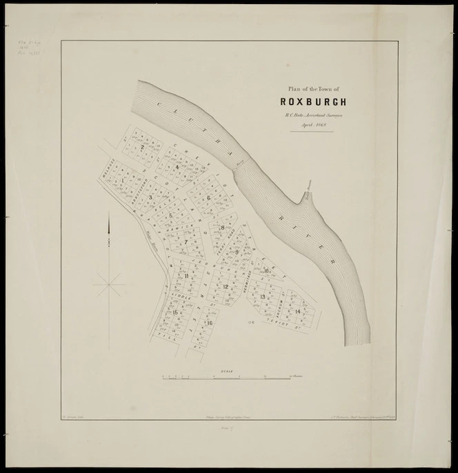 Plan of the town of Roxburgh [cartographic material] / H.C. Bate, assistant surveyor, April, 1868.