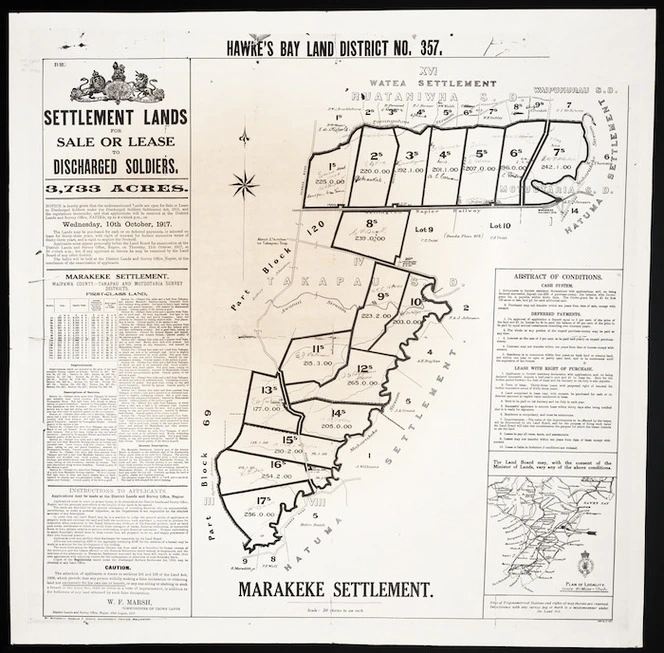 Hawke's Bay land district no. 357 [cartographic material] : Marakeke settlement.
