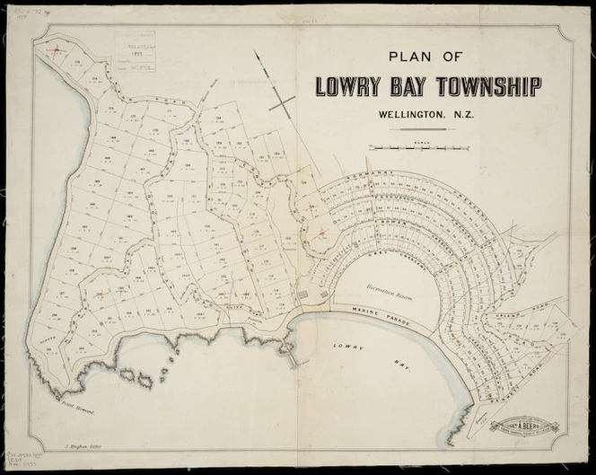 Plan of Lowry Bay township, Wellington, N.Z. [cartographic material] / Geo. A. Beere, surveyor.